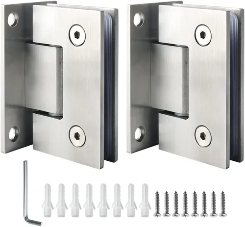 Miniatura 15 de Alise Bisagras de Puerta de Ducha de Vidrio, Bisagras de Puerta de Ducha de 180 Grados para Puertas de Vidrio, Bisagras de Gabinete de Acero Cromo