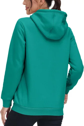 Miniatura 13 de MAGCOMSEN Sudaderas con capucha para mujer, con forro de sherpa, de vellón, para invierno, cálido, pesado, de algodón, con bolsillo