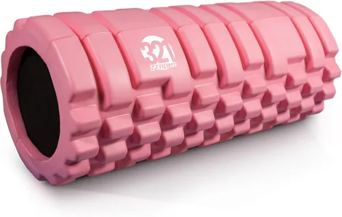 Rodillo de espuma fuerte 321 – Masajeador de tejido profundo de densidad media para masaje muscular y liberación de puntos miofascial, con eBook 4K