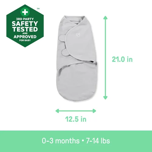 Miniatura 4 de SwaddleMe by Ingenuity Easy Change - Manta para bebé en tamaño pequeño/mediano, 0-3 meses, 7-14 libras, paquete de 3 con cremallera fácil de Zebra