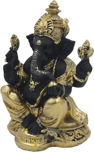 Miniatura 2 de DharmaObjects Ganesh Ganesha - Estatua de Ganesha (6.5 in), color dorado