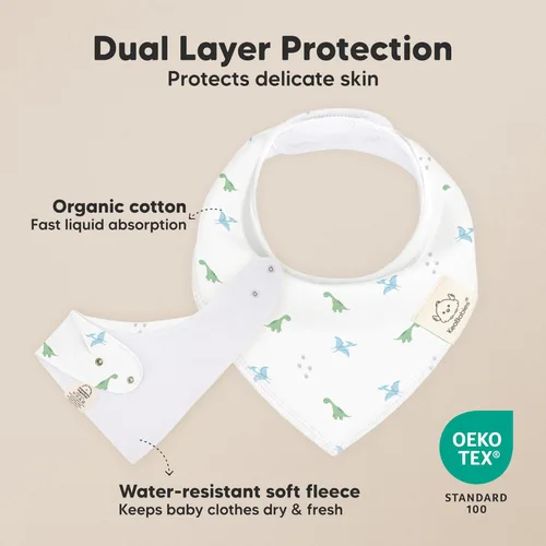 Miniatura 2 de KeaBabies Paquete de 8 baberos orgánicos tipo bandana para niños y niñas, baberos triangulares súper absorbentes para babear y dentición de bebés