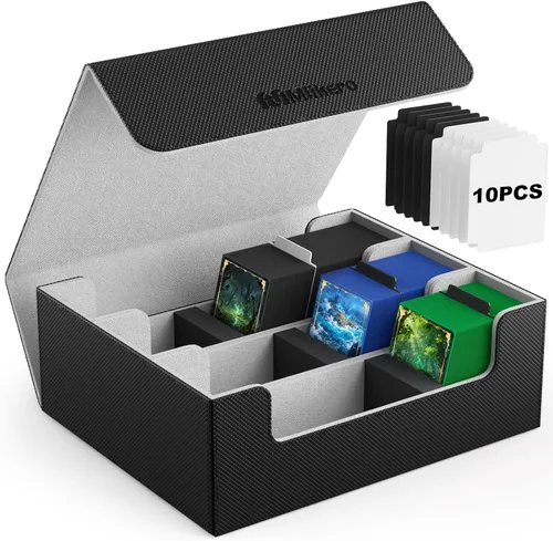 Miniatura 22 de Mlikero Paquete de 4 Cajas para Mazos de Cartas, Caja para Mazo Commander Contiene más de 400 Cartas con Funda Individual con 4 Separadores, Caja