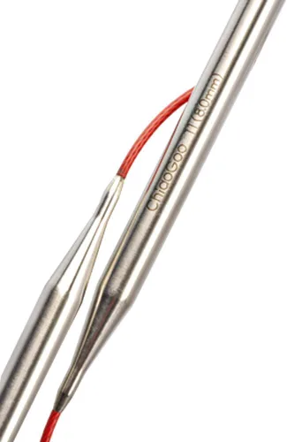 Miniatura 2 de ChiaoGoo Aguja de tejer circular, plata, rojo, talla única
