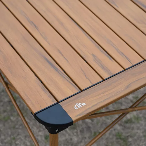 Miniatura 5 de iClimb Mesa ligera y estable de aluminio plegable cuadrada con parte superior enrollable y bolsa de transporte para acampar, picnic, patios