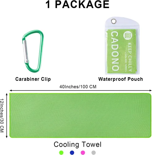 Miniatura 6 de Paquete de 4 toallas refrescantes (40 x 12 pulgadas), toalla de frío suave y transpirable, toalla de hielo, toalla de microfibra para yoga