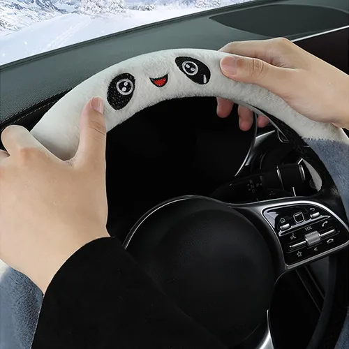 Miniatura 3 de awakentti Fundas de felpa para volante, fundas antideslizantes para volante con agarre ergonómico, productos de ajuste automotriz para minivan