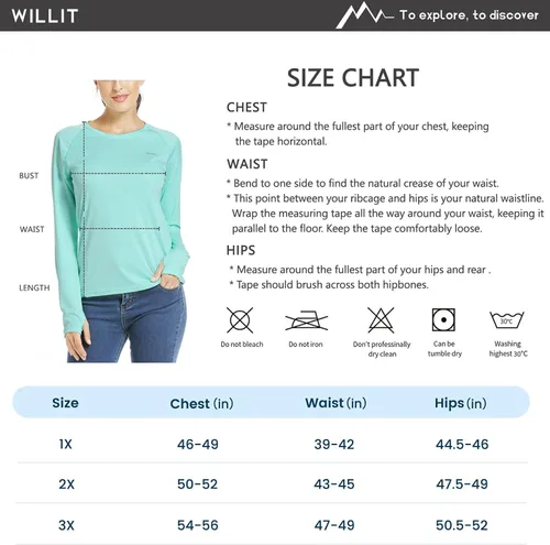 Miniatura 6 de Willit Women's UPF 50+ Sun Protection Shirt Long Sleeve SPF UV Shirt Rash Guard Swim Hiking Fishing Tops Lightweight