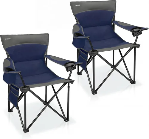 Miniatura 13 de Sillas de camping portátiles de gran tamaño, sillas plegables para exteriores con bolsillo y portavasos, bolsa de transporte para camping, portones