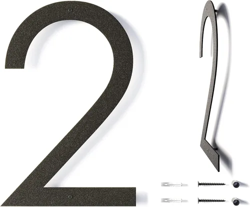 Miniatura 16 de Números de casa flotantes modernos de 12 pulgadas para exteriores Números de casa de metal grandes para exteriores Números de dirección de casa