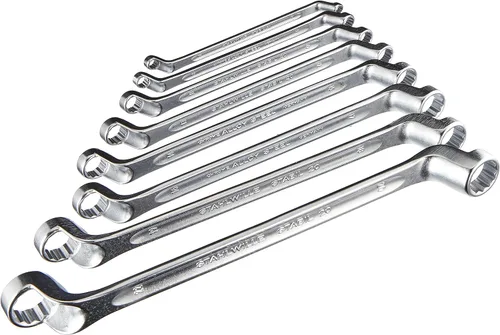 Stahwhile 96410405 Llaves de Anillo de Doble Extremo (Spanners) con Cabezales Desplazados, Hechas de Acero de Aleación de Cromo y Cromadas, con