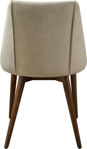 Miniatura 5 de Acme Willene - Silla auxiliar de tela contemporánea en beige/nogal (juego de 2)