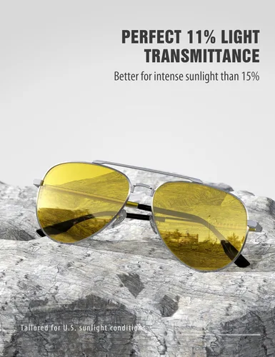 Miniatura 29 de LUENX, Aviator - Gafas de sol polarizadas, para hombres y mujeres, protección UV 400, con funda 60MM