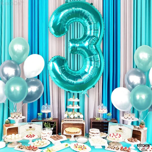 Miniatura 77 de KatchOn, Globo azul del número 1 para el primer cumpleaños, grande, 40 pulgadas, globo azul número 1 para primer cumpleaños, globo azul marino