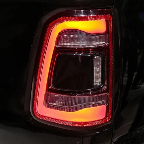 Miniatura 5 de FIONE: Para Dodge Ram 1500 Conjunto de luz trasera sin punto ciego 2019-2022 tipo LED y lente roja cromada interior izquierda lado del conductor luz