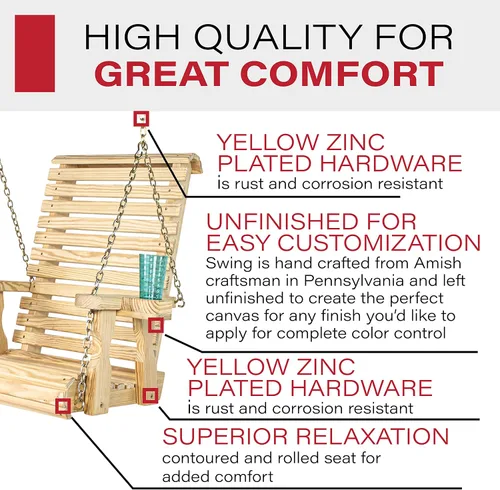 Miniatura 3 de Amish Casual Silla giratoria resistente con tratamiento a presión con portavasos (mancha de cedro)