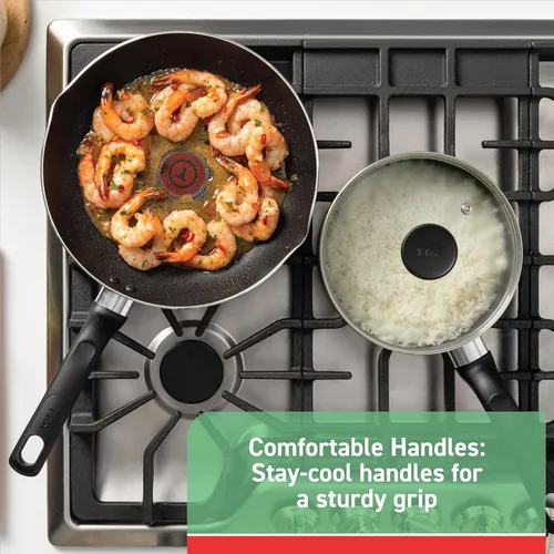Miniatura 2 de T-fal B36282 Sartén Antiadherente Profunda con Tapa para Uso Diario con Asas Ergonómicas que se Mantienen Frescas Utensilios de Cocina, 12 Pulgadas