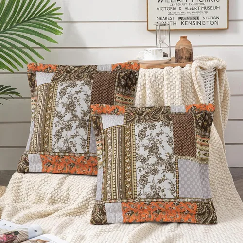 Miniatura 10 de BEDIFANY 2 fundas de almohada florales con relleno de algodón, fundas de cojín decorativas neutrales para sofá, dormitorio, sala de estar