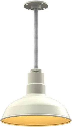 Miniatura 36 de Steel Lighting Co. El Segundo - Lámpara de granero Colgante montado en el techo Domo de 12 pulgadas Vástago de 12 pulgadas Luz de acero