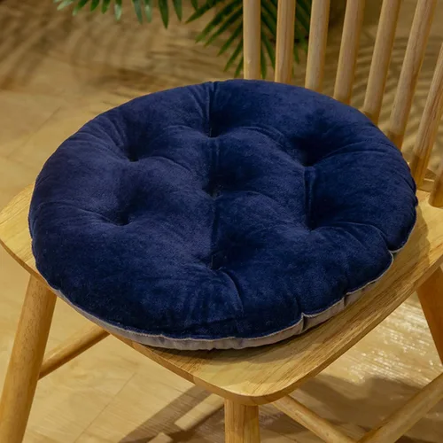 Miniatura 15 de Paquete de 2 cojines redondos de terciopelo grueso para asiento, almohadillas de color sólido para silla, cojín de piso para tatami, almohadilla