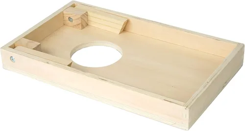 Miniatura 6 de Manhattan Toy Wild Ones - Juego de 10 piezas de madera para interiores y exteriores, juego de lanzamiento de bolsas de Cornhole para niños de 3 años