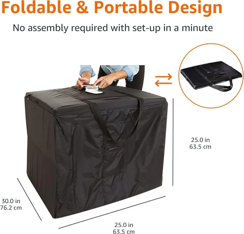 Miniatura 7 de Amazon Basics Caja de luz para fotografía, 25 x 30 x 25 pulgadas, caja de estudio fotográfico plegable portátil grande con luz LED, 1 unidad