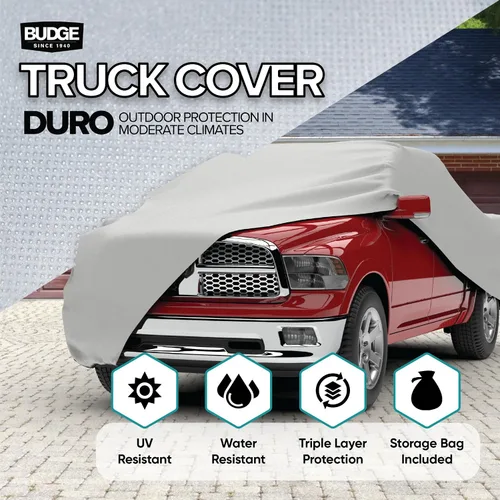 Miniatura 2 de Budge Duro - Cubierta para camioneta de 3 capas, protección exterior resistente a UV, agua y polvo, compatible con camionetas de cabina extendida