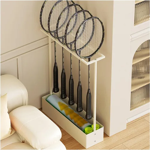 Miniatura 9 de Estante de almacenamiento para raquetas de tenis. Estante de exhibición de raqueta de bádminton negro/blanco. Soporte para raqueta de tenis.para