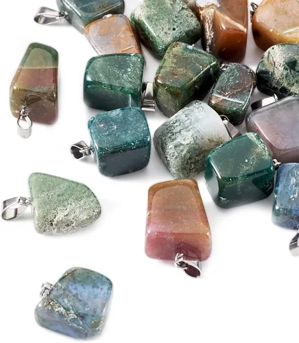 Miniatura 12 de Beadthoven - 24 dijes de piedras preciosas irregulares naturales, piedras curativas mixtas, chakras, reiki, pepita, piedras preciosas para hacer