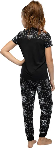Miniatura 3 de Harry Potter Hermione Hogwarts Crest Athletic Jogger Pijama 2 piezas negro
