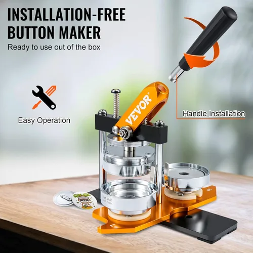 Miniatura 5 de VEVOR Máquina para hacer botones, 2.953 in (3 pulgadas), kit de prensa para perforar insignias, regalos para niños, suministros de fabricación