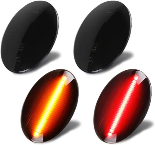 D-Lumina Conjunto de Luces Marcadoras Laterales LED Ámbar y Rojo para Fo-rd F350 F450 F550 Super Duty 1999-2010 Guardabarros de Cama Dually, Lámpara