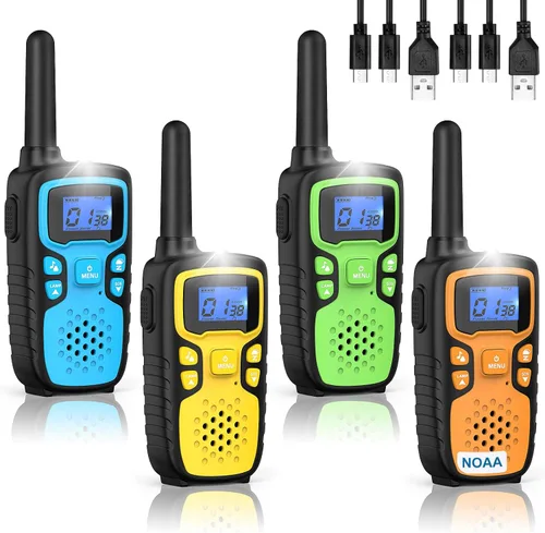 Miniatura 10 de Wishouse Walkie Talkies para Niños Recargables de Largo Alcance, Regalo de Navidad y Cumpleaños para Niños y Niñas de 4 5 6 7 8 9 Años, Equipo
