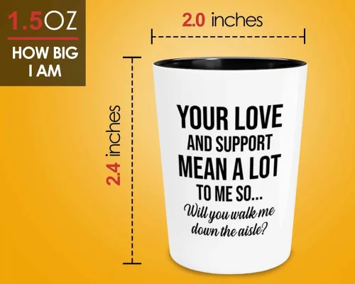 Miniatura 3 de Vaso de chupito de propuesta de novia de 1.5 onzas, significa mucho para mí, regalo de propuesta para papá, padrastro, abuelo, padre, caminar por