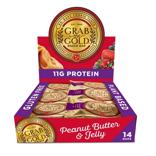 Miniatura 10 de Grab The Gold Barras de proteína de mantequilla de maní y chocolate 0.43 oz de proteína a base de plantas, avena orgánica, sin gluten, veganas