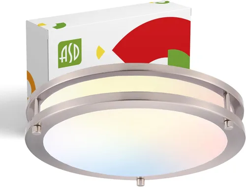Miniatura 20 de ASD Lámpara LED de techo de montaje empotrado de 18 pulgadas, interruptor de 28 W, 100-277 V, 2750 lúmenes, 3000 K/4000 K/5000 K, regulable, Níquel