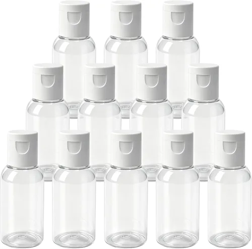Miniatura 10 de TRENDBOX Paquete de 6 botellas vacías de plástico con tapa abatible para champú, lociones, jabón corporal líquido, crema (1 onza / 1.0 fl oz)