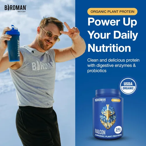 Miniatura 2 de BIRDMAN Falcon - Proteína vegana en polvo orgánica, sin stevia y sin azúcar, proteína a base de plantas, baja en carbohidratos, sin lácteos, keto