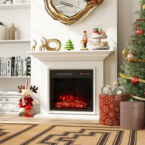 Miniatura 3 de Tangkula Inserto de chimenea eléctrica de 18 pulgadas, con control remoto, colores de llama ajustables y brillo, protección contra