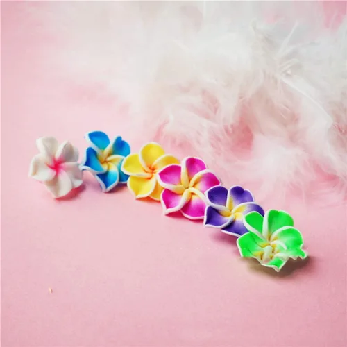 Miniatura 6 de Healifty Accesorios de girasol, 20 unidades, arcilla polimérica, espaciador de flores de plumeria, cuentas sueltas, abalorios florales para hacer