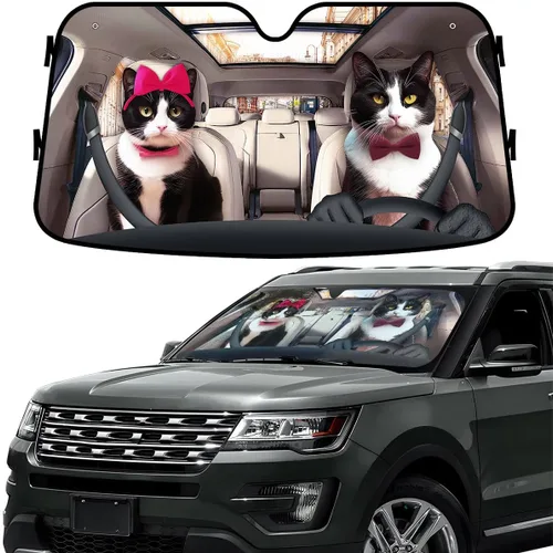 Miniatura 15 de GENANY - Cubierta de parabrisas de flamenco para automóvil, SUV, camión (55 x 30 pulgadas), protector térmico plegable, persianas para ventanas