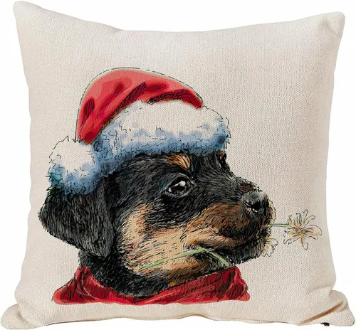 Miniatura 20 de SPXUBZ - Funda de almohadón navideño con gato de vacaciones de invierno con gorro rojo de Santa, funda cuadrada para sofá, cama, silla o sofá cama