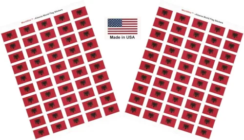 Miniatura 274 de 100 calcomanías de la bandera de Alaska; 1.5" x 1" hechas en Estados Unidos, calcomanías autoadhesivas de la bandera del estado para álbumes