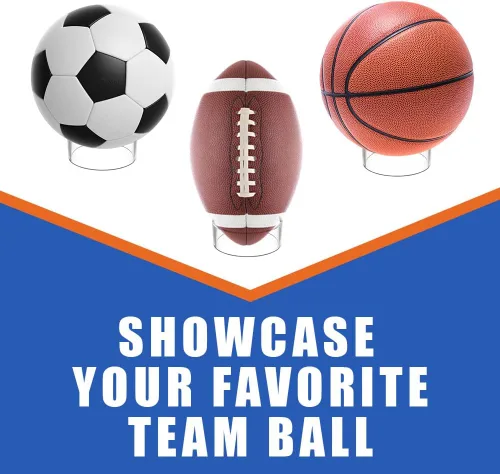 Miniatura 6 de OnFireGuy 6pcs Acrylic Sports Ball Display Stands Clear Storage Display for Basketball, Football, Volleyball, Bowling, Soccer Ball 3" W x 1" H