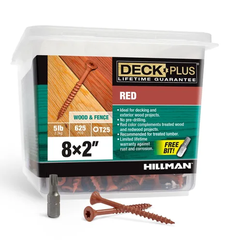 Miniatura 60 de Deck Plus Tornillos para Madera Exterior y Cercas con Revestimiento Epoxi de 2-1/2 Pulgadas #10 x 2-1/2" Torx/Star Drive Incluido Rosca Gruesa, Verde