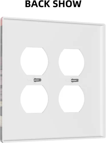Miniatura 1049 de Placa Decorativa de Pared de Granja Rústica con Cuerno de Madera para Puerta de Granero 1 Banda Duplex Cubiertas de Toma Eléctrica Soltera
