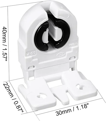 Miniatura 4 de uxcell 8 unids T8 luz fluorescente titular G13 base no derivada sola cabeza lámpara zócalo AC 250 V 2A para tubo fluorescente LED