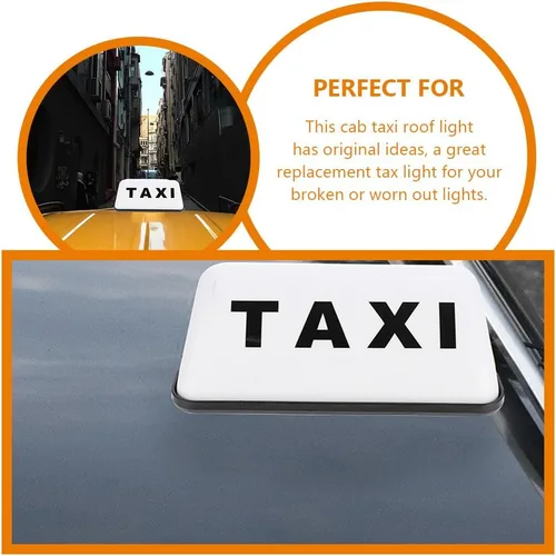 Miniatura 7 de Cabilock - 2 letreros de techo de taxi, luz magnética de taxi de 6.69 pulgadas para automóvil, letrero superior de cabina, lámpara decorativa