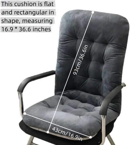 Miniatura 2 de Cojín para silla de oficina, cojín de asiento de felpa con respaldo de apoyo, cojines de escritorio para silla de jugador, silla mecedora reclinable