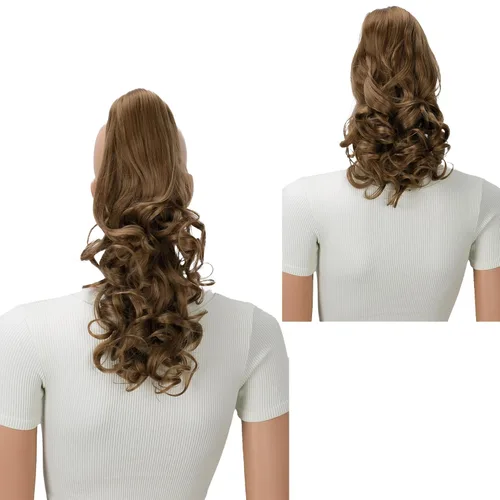 Miniatura 21 de PRETTYSHOP 16 o 20 pulgadas clip para el pelo en extensión cola de caballo 2 en 1 rizada resistente al calor